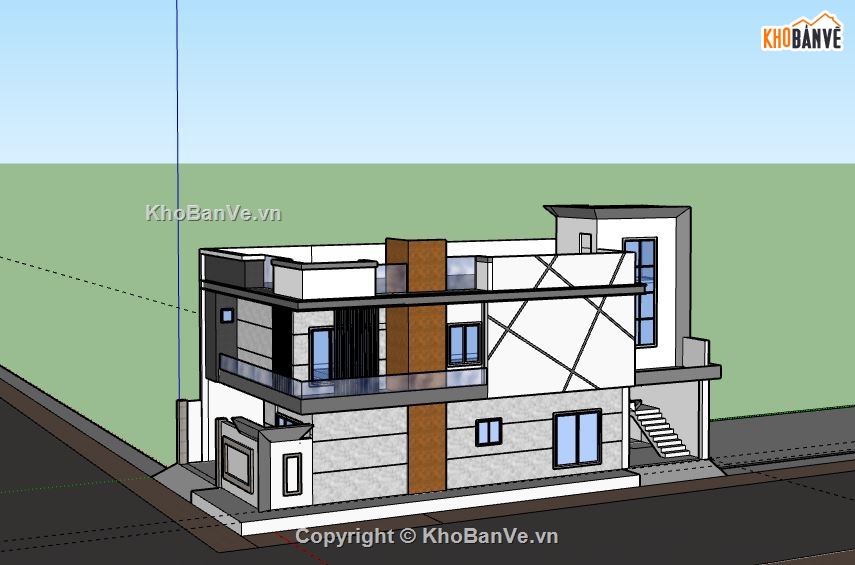 Biệt thự 2 tầng,Model su biệt thự 2 tầng,biệt thự 2 tầng file su,sketchup biệt thự 2 tầng,biệt thự 2 tầng sketchup