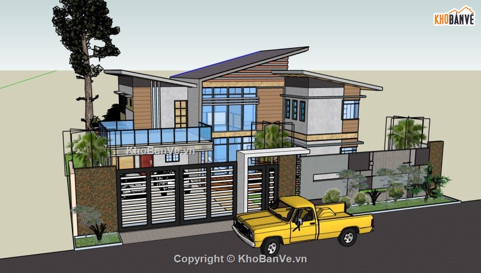 file su biệt thự,model su biệt thự,sketchup biệt thự