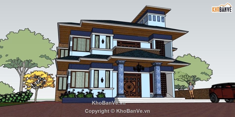 file su biệt thự,sketchup biệt thự,model su biệt thự