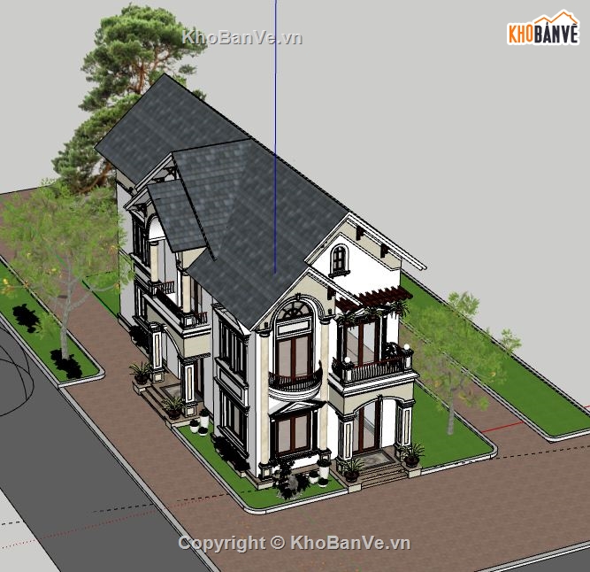 Biệt thự  2 tầng,file sketchup biệt thự 2 tầng,model sketchup biệt thự,biệt thự 2 tầng file sketchup,biệt thự 2 tầng file su