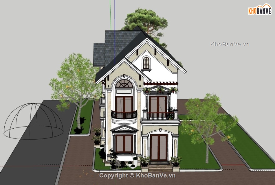 Biệt thự  2 tầng,file sketchup biệt thự 2 tầng,model sketchup biệt thự,biệt thự 2 tầng file sketchup,biệt thự 2 tầng file su