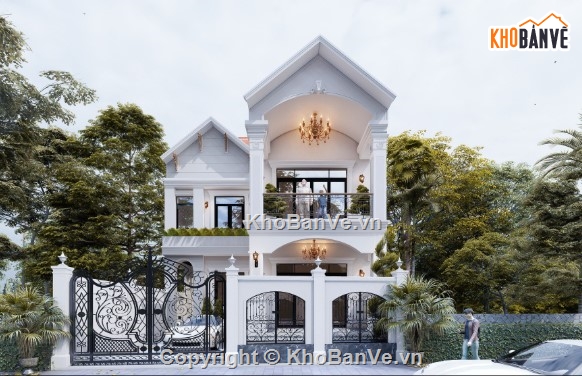 biệt thự mái thái,2 tầng mái thái,biệt thự 2 tầng mái thái