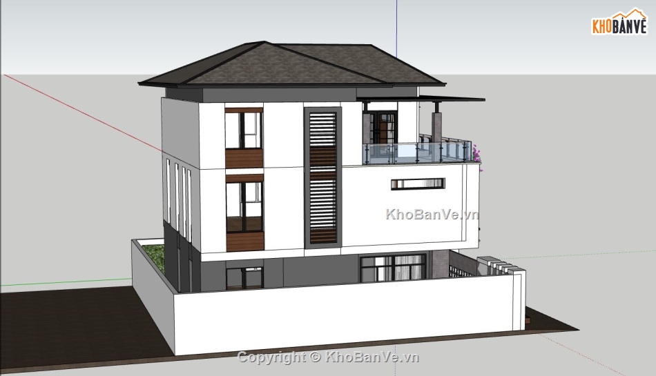 biệt thự 3 tầng,model 3 biệt thự tầng,phối cảnh biệt thự 3 tầng