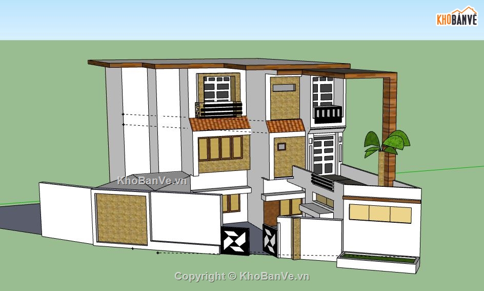 Biệt thự 3 tầng,model su biệt thự 3 tầng,biệt thự 3 tầng sketchup