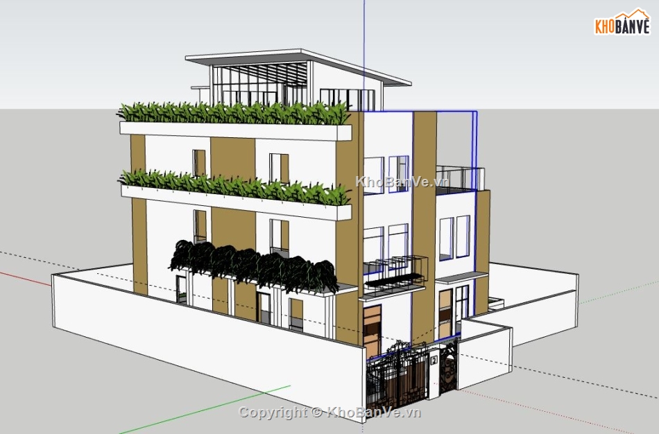 Biệt thự 3 tầng,model su biệt thự 3 tầng,biệt thự 3 tầng file su