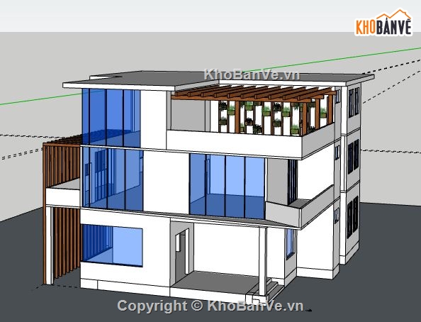 Biệt thự 3 tầng,model su biệt thự 3 tầng,biệt thự 3 tầng sketchup,sketchup biệt thự 3 tầng
