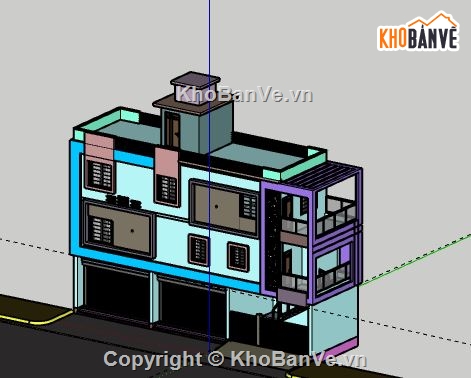 Biệt thự 3 tầng,model su biệt thự 3 tầng,mẫu biệt thự 3 tầng file su