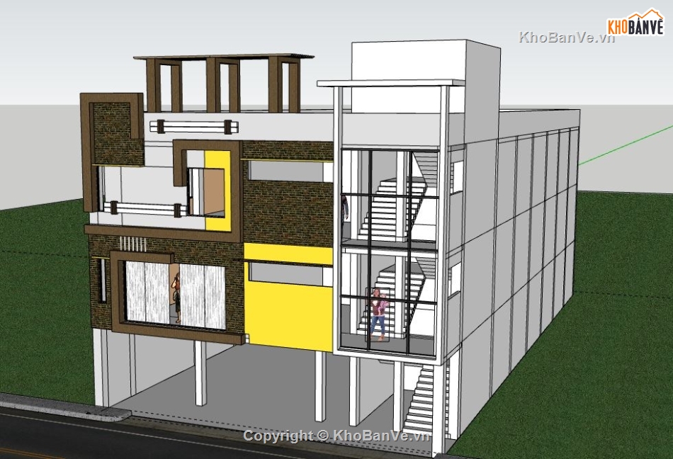 Biệt thự 3 tầng,model su biệt thự 3 tầng,file su biệt thự 3 tầng,biệt thự 3 tầng sketchup