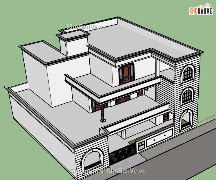 Biệt thự 3 tầng,model su biệt thự 3 tầng,biệt thự 3 tầng file su