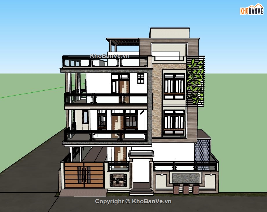 file su biệt thự,sketchup biệt thự,model su biệt thự