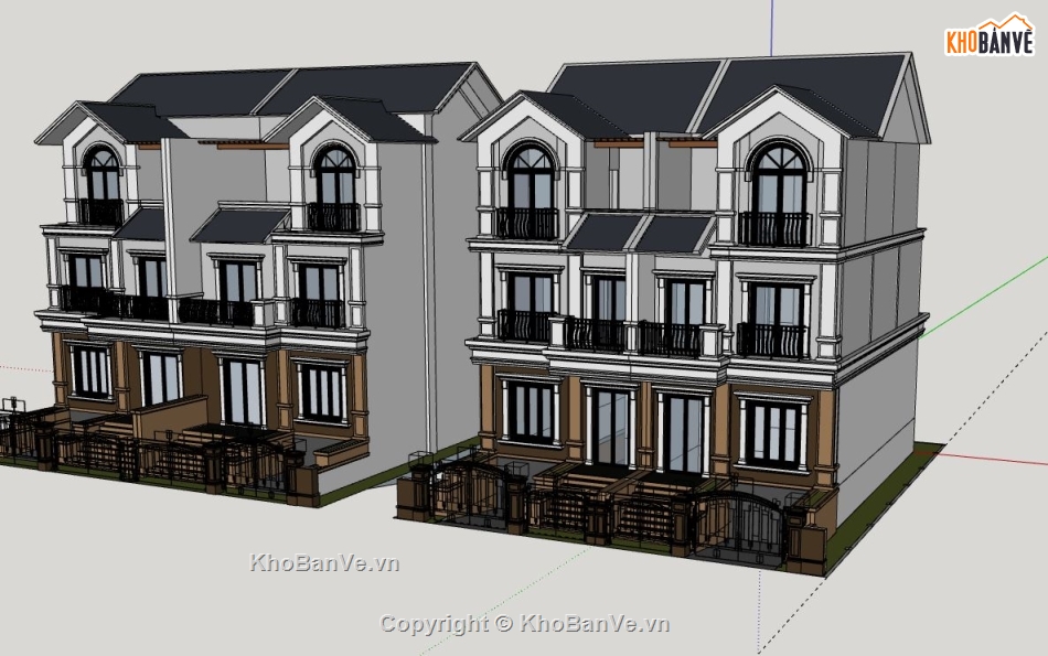 Biệt thự 3 tầng,model su biệt thự 3 tầng,biệt thự 3 tầng model su,sketchup biệt thự 3 tầng