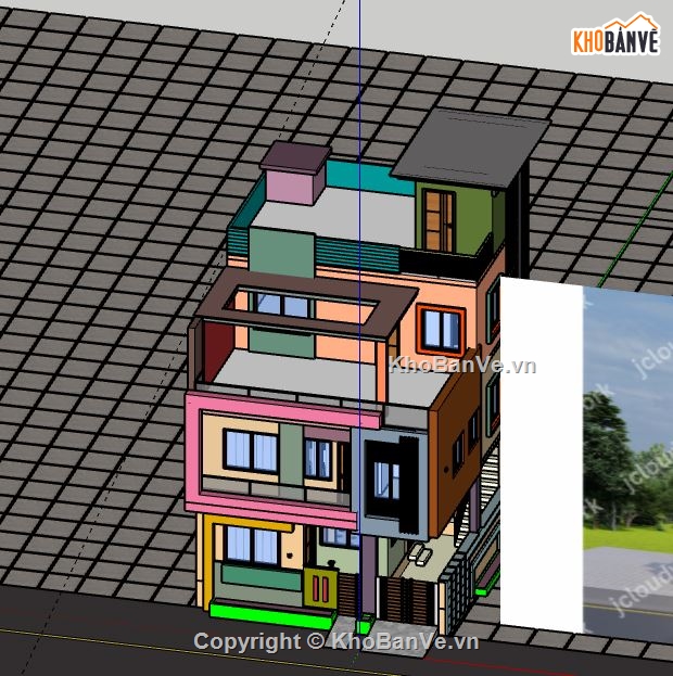 Biệt thự 3 tầng,model su biệt thự 3 tầng,biệt thự 3 tầng file su