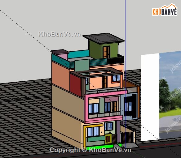 Biệt thự 3 tầng,model su biệt thự 3 tầng,biệt thự 3 tầng file su