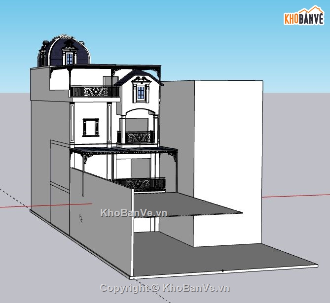 Biệt thự 3 tầng,model su biệt thự 3 tầng,file su biệt thự 3 tầng,biệt thự 3 tầng model su,sketchup biệt thự 3 tầng