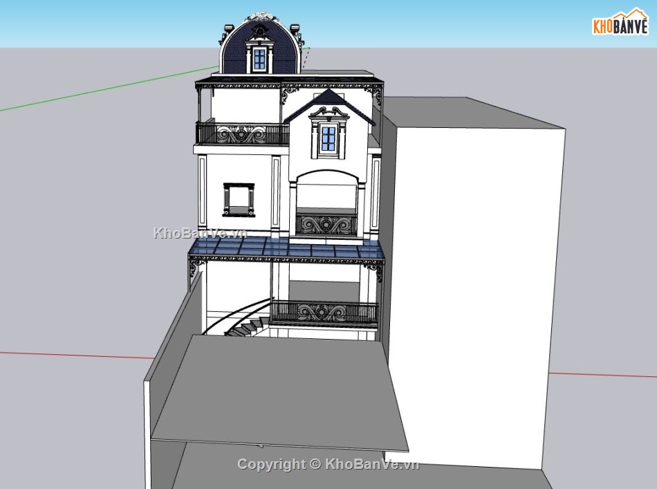 Biệt thự 3 tầng,model su biệt thự 3 tầng,file su biệt thự 3 tầng,biệt thự 3 tầng model su,sketchup biệt thự 3 tầng