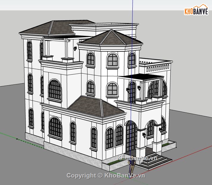 Biệt thự 3 tầng,Biệt thự 3 tầng file sketchup,model su biệt thự 3 tầng,biệt thự 3 tầng file su