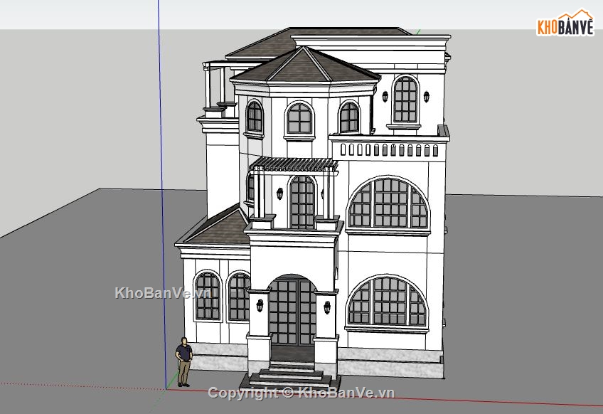 Biệt thự 3 tầng,Biệt thự 3 tầng file sketchup,model su biệt thự 3 tầng,biệt thự 3 tầng file su