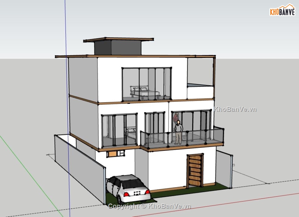 Biệt thự 3 tầng,model su biệt thự 3 tầng,biệt thự 3 tầng file sketchup