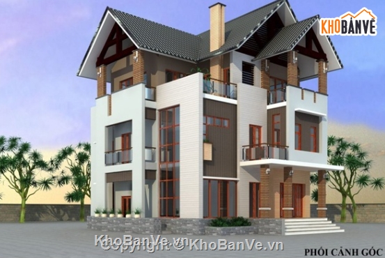 Biệt thự 3 tầng file cad,cad biệt thự 3 tầng,biệt thự 3 tầng  cad