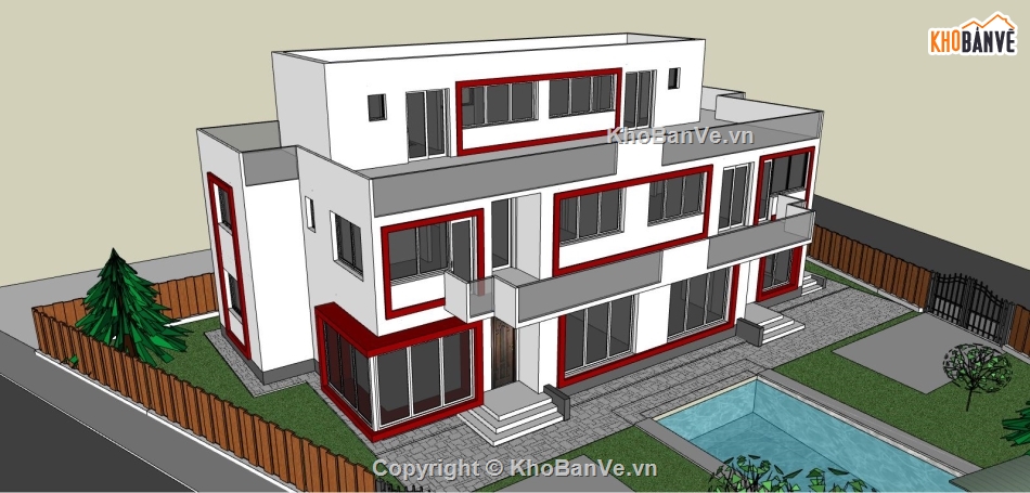 file su biệt thự,model ghế,sketchup biệt thự