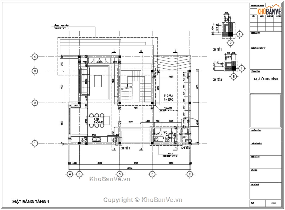 Biệt thự 3 tầng 9.7x12.2m,bản vẽ biệt thự 3 tầng file cad,Thiết kế biệt thự 3 tầng,Bản vẽ Biệt thự 3 tầng đẹp