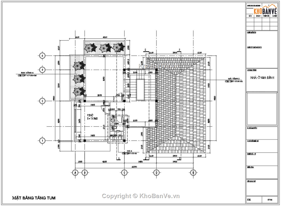 Biệt thự 3 tầng 9.7x12.2m,bản vẽ biệt thự 3 tầng file cad,Thiết kế biệt thự 3 tầng,Bản vẽ Biệt thự 3 tầng đẹp