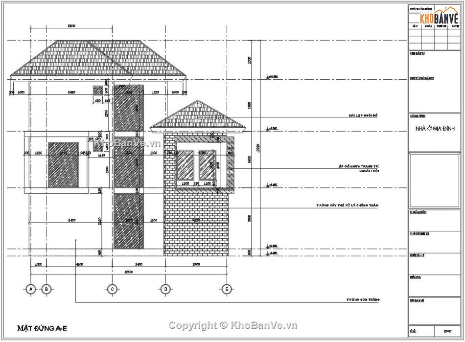 Biệt thự 3 tầng 9.7x12.2m,bản vẽ biệt thự 3 tầng file cad,Thiết kế biệt thự 3 tầng,Bản vẽ Biệt thự 3 tầng đẹp