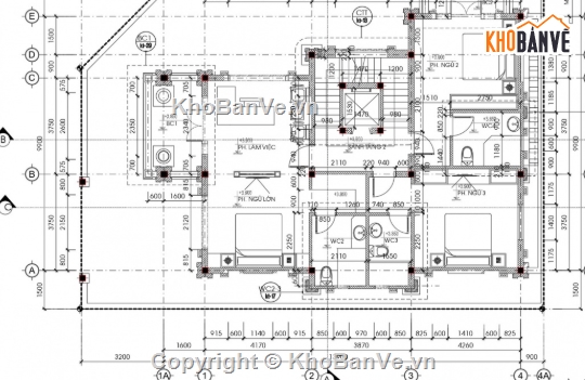 Biệt thự tân cổ điển,biệt thự 3 tầng,file cad biệt thự 3 tầng,cad biệt thự 3 tầng