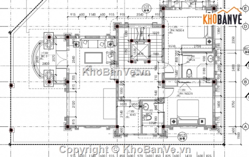 Biệt thự tân cổ điển,biệt thự 3 tầng,file cad biệt thự 3 tầng,cad biệt thự 3 tầng