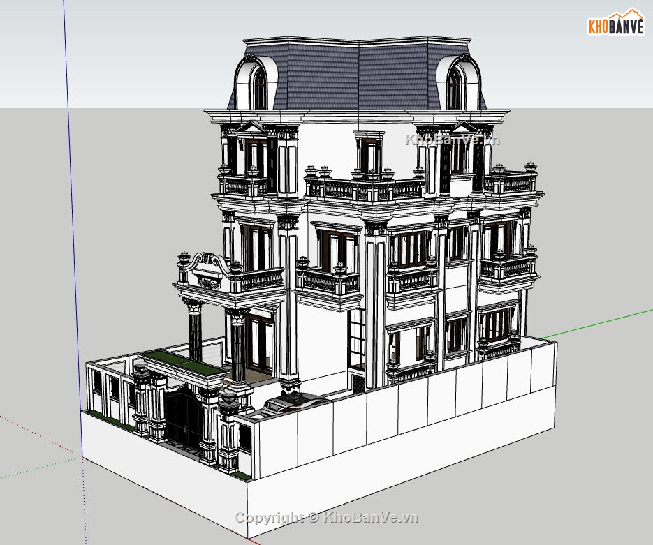 Biệt thự 3 tầng file sketchup,Biệt thự 3 tầng,file su biệt thự 3 tầng,biệt thự 3 tầng file su,sketchup biệt thự 3 tầng