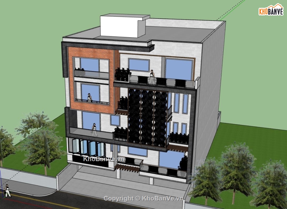 Biệt thự 4 tầng,Model su biệt thự 4 tầng,file su biệt thự 4 tầng,biệt thự 4 tầng model su,sketchup biệt thự 4 tầng