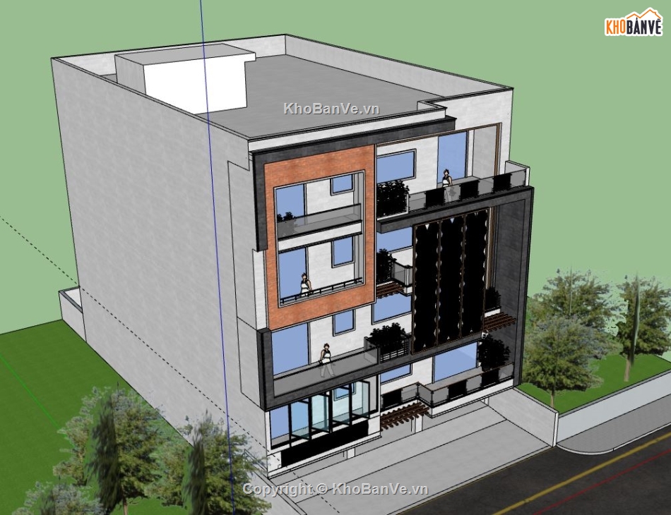 Biệt thự 4 tầng,Model su biệt thự 4 tầng,file su biệt thự 4 tầng,biệt thự 4 tầng model su,sketchup biệt thự 4 tầng