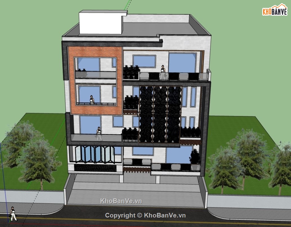 Biệt thự 4 tầng,Model su biệt thự 4 tầng,file su biệt thự 4 tầng,biệt thự 4 tầng model su,sketchup biệt thự 4 tầng