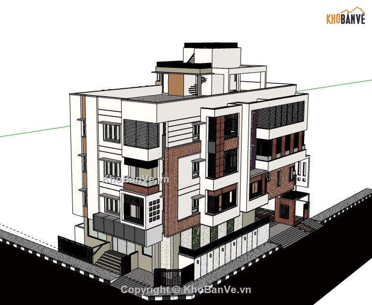 Biệt thự 4 tầng,model su biệt thự 4 tầng,biệt thự 4 tầng sketchup,file su biệt thự 4 tầng,biệt thự 4 tầng model su