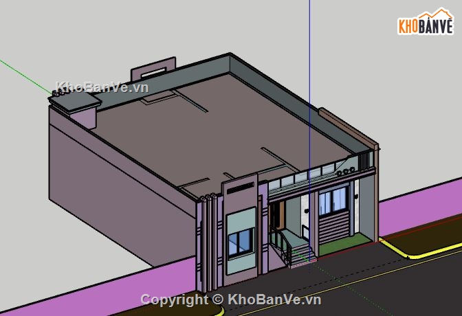 Biệt thự 1 tầng,model su biệt thự 1 tầng,file sketchup biệt thự 1 tầng