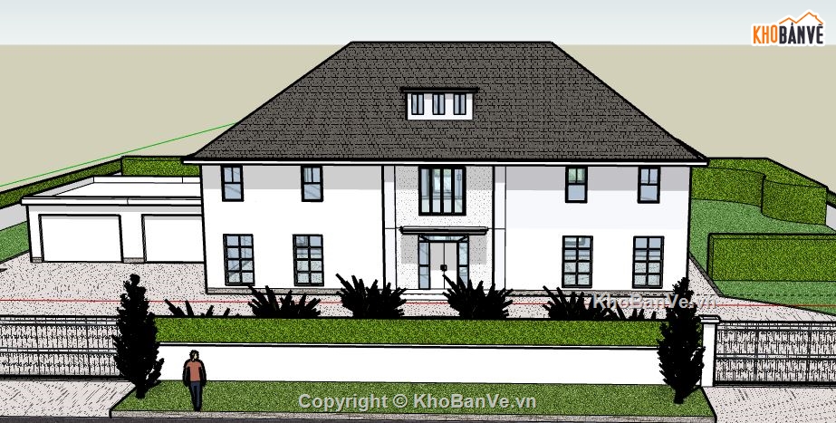 Biệt thự 1 tầng,file sketchup biệt thự 1 tầng,biệt thự 1 tầng file su,sketchup biệt thự 1 tầng,biệt thự 1 tầng model su