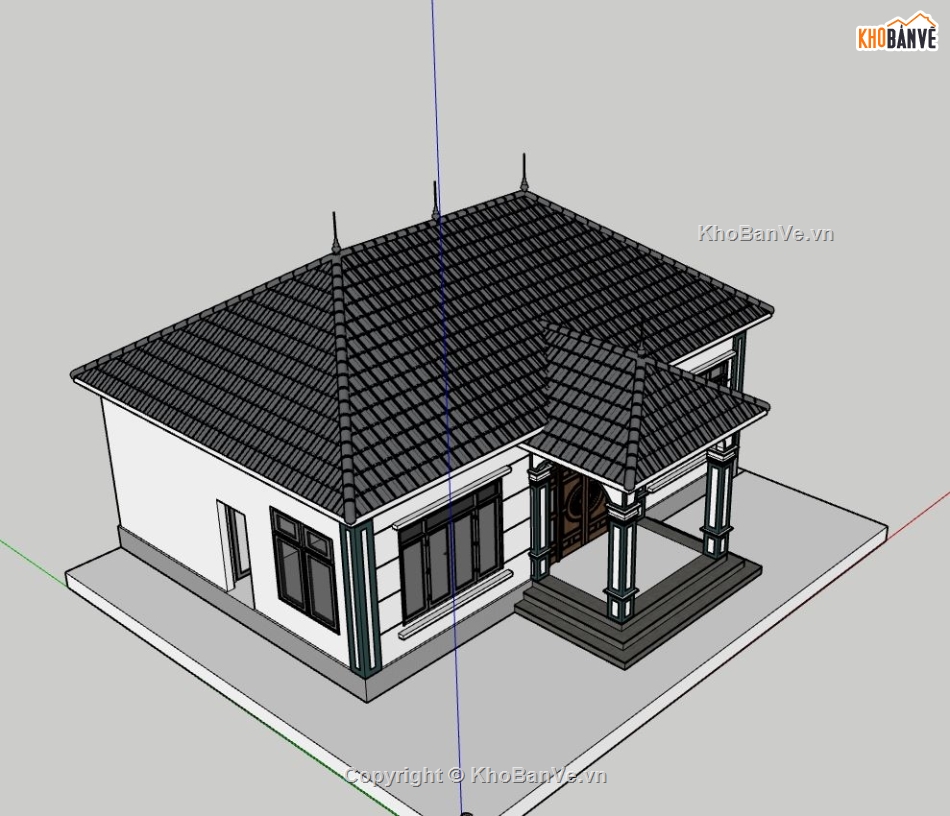 Biệt thự 1 tầng,model su biệt thự 1 tầng,biệt thự 1 tầng file su