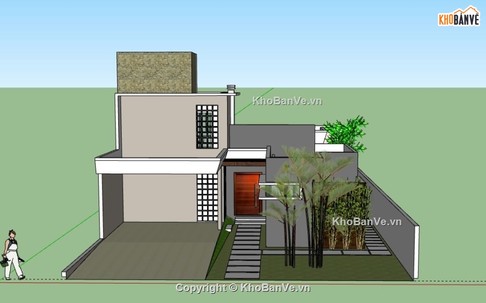 Biệt thự phố 2 tầng,file sketchup nhà phố 2 tầng,sketchup nhà phố 2 tầng,nhà phố 2 tầng model su,nhà phố 2 tầng file su