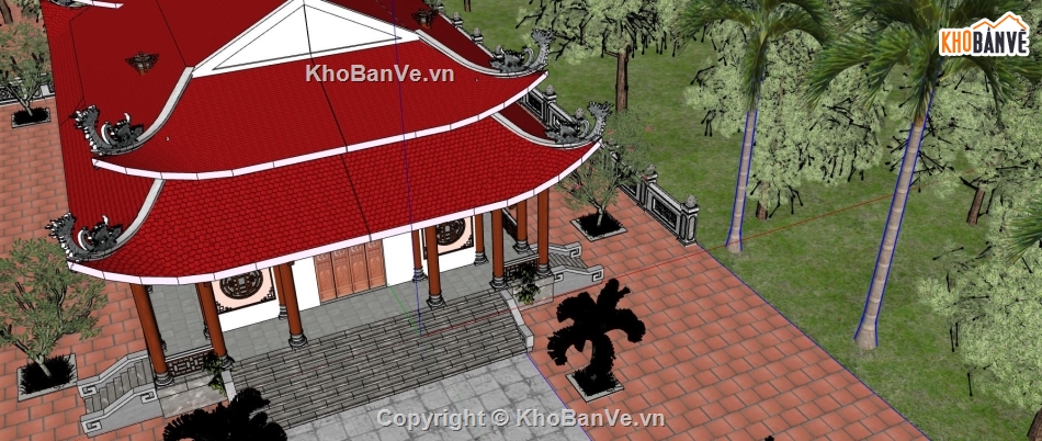 File 3d sketchup chùa,sketchup thiết kế chùa,mẫu 3d sketchup chùa