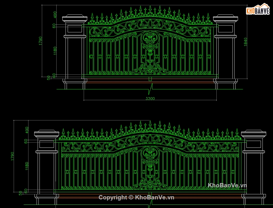 cổng 2 cánh cnc đẹp,file cad cổng 2 cánh,mẫu cổng 2 cánh cnc,hàng rào cnc,mẫu hàng rào cnc đẹp,file cad thiết kế hàng rào