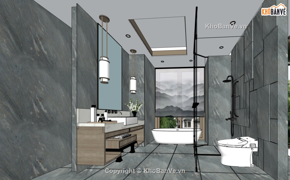 file su phòng tắm hiện đại,mẫu 3d phòng tắm hiện đại,nội thất phòng tắm sketchup,dựng sketchup nội thất phòng tắm