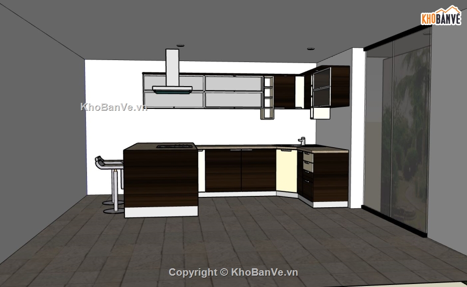 Thiết kế phòng bếp đẹp,su phòng bếp,sketchup phòng bếp