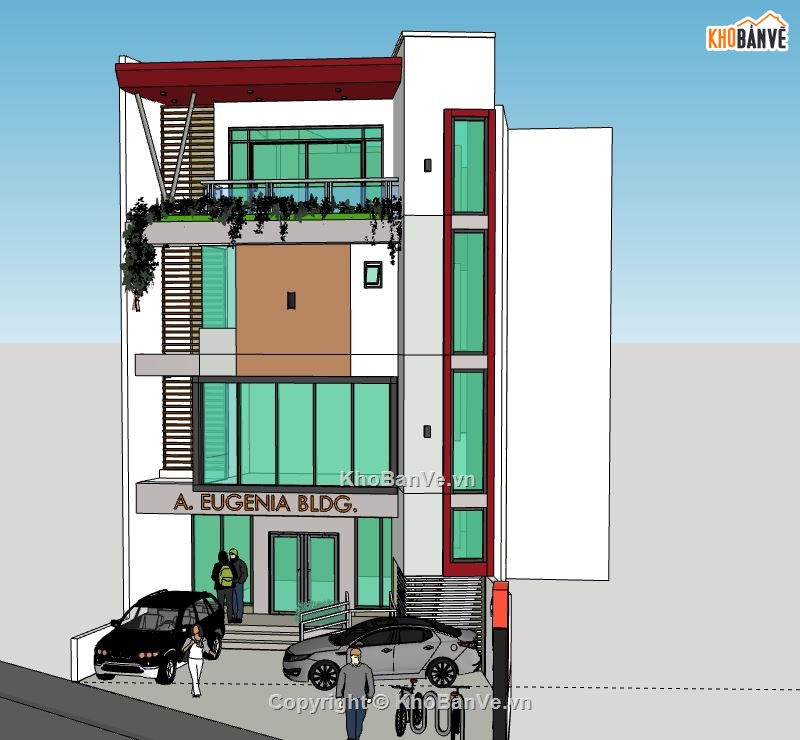 Nhà phố 4 tầng,nhà phố 4 tầng sketchup,model su nhà phố 4 tầng,file su nhà phố 4 tầng,nhà phố 4 tầng file su