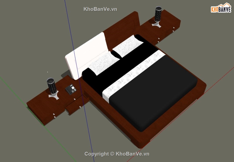 sketchup phòng ngủ đẹp,giường đẹp,sketchup giường ngủ