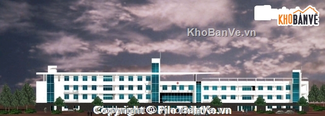 kiến trúc bệnh viện đa khoa,bệnh viện đa khoa Bắc Ninh,thiết kế bệnh viện,bản vẽ bệnh viện
