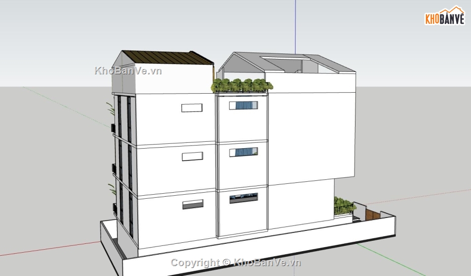 biệt thự 3 tầng,model su biệt thự 3 tầng,phối cảnh biệt thự 3 tầng,biệt thự 3 tầng sketchup