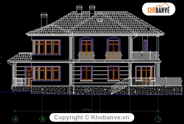 biệt thự 2 tầng,bản vẽ biệt thự 2 tầng,biệt thự đẹp 2 tầng,thiết kế biệt thự 2 tầng