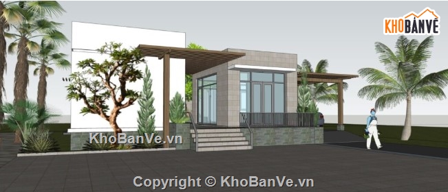 mẫu nhà 1 tầng,nhà 1 tầng đẹp,3dmax nhà 1 tầng