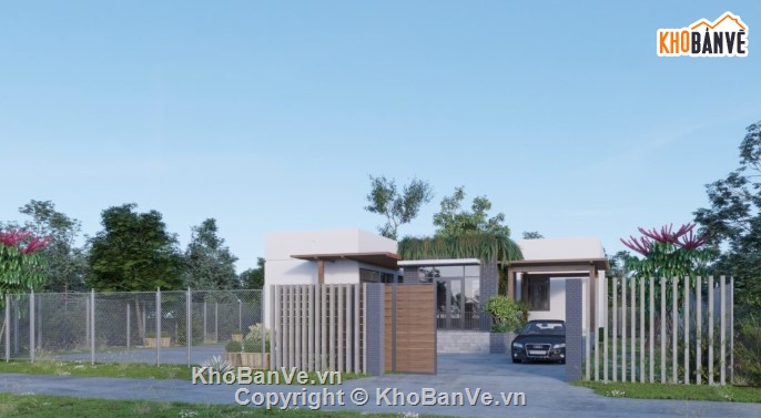 mẫu nhà 1 tầng,nhà 1 tầng đẹp,3dmax nhà 1 tầng