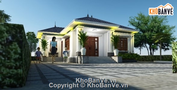 nhà 1 tầng,mẫu nhà 1 tầng,nhà 1 tầng đẹp